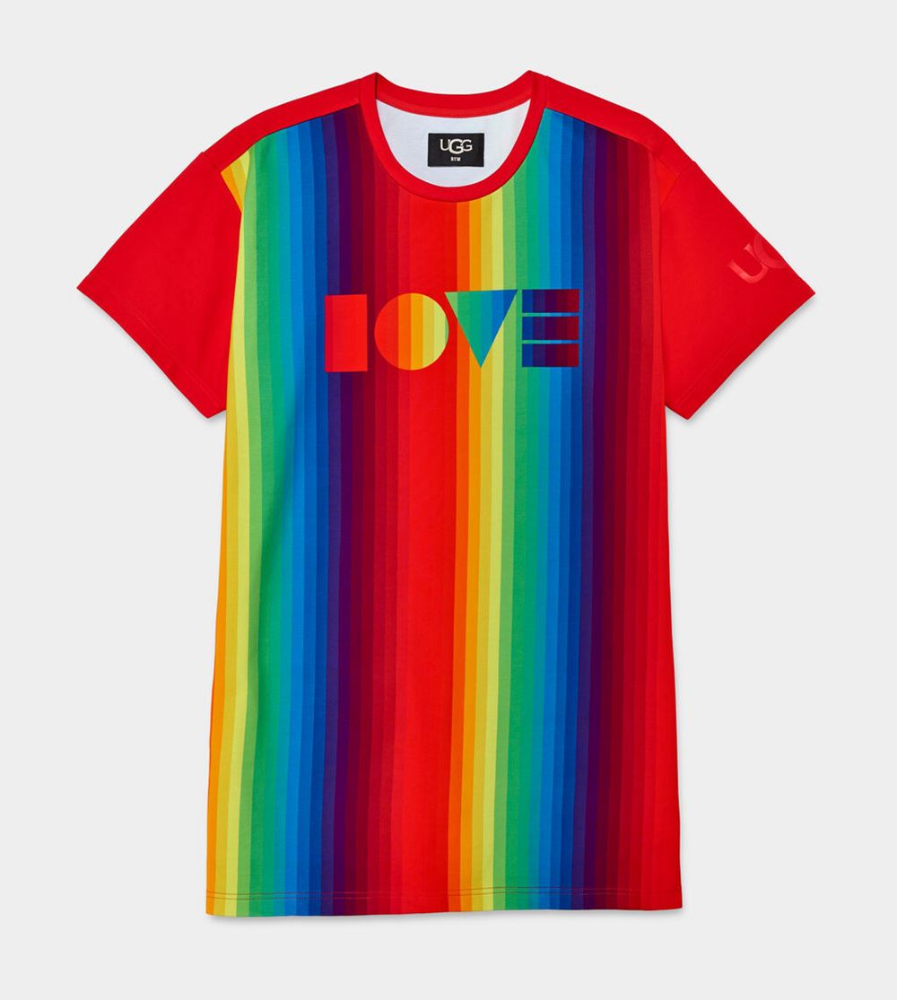 Ugg T-Shirt Canada - Ugg Men's Pride Logo Rainbow Stripes